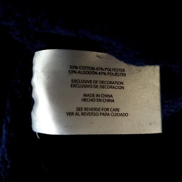 Gap Womens Sweater XS Navy Blue Raglan Sleeve Waffle Weave Preppy NEW - Picture 5 of 6